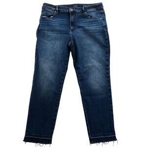 J. Jill Womens Jeans Size 14P High-Rise Slim-Leg Ankle Blue Dark Denim Classic